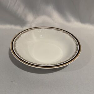 Chodziez Poland Porcelain Soup Bowl Black Gold Band Filigree